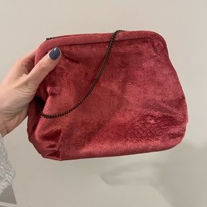 Pink velvet Zara purse